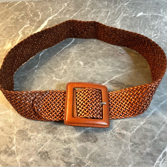 Banana Republic Wide Woven Braided Leather Belt - Picture 10 of 10